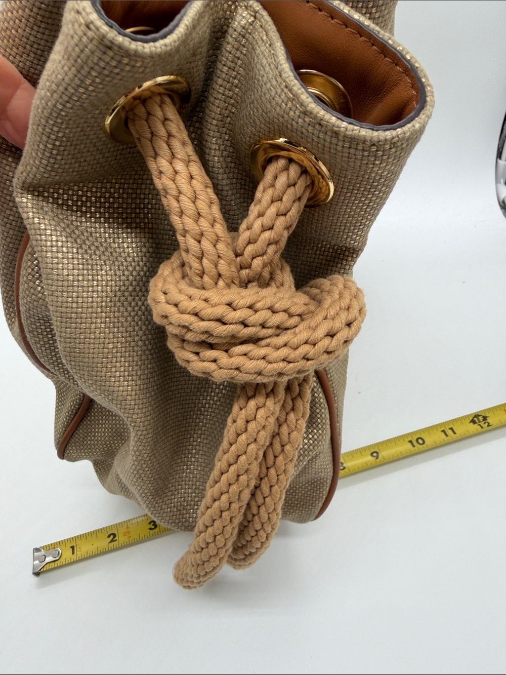 Michael Kors‎ Beige Canvas Rope-Handle Tote with Leather Trim NWT - Picture 4 of 9
